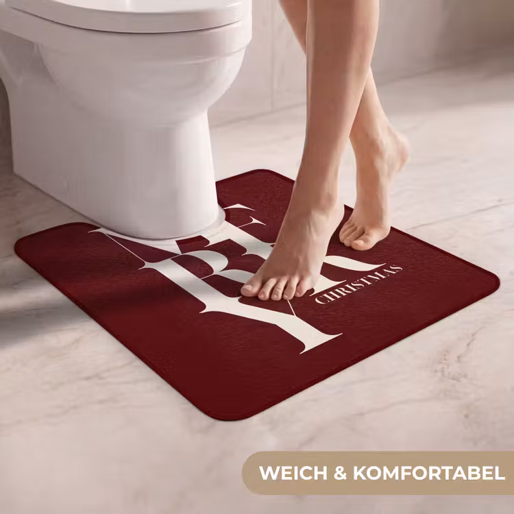 WC Vorleger - Merry – Text – Dunkel – Rot — 5