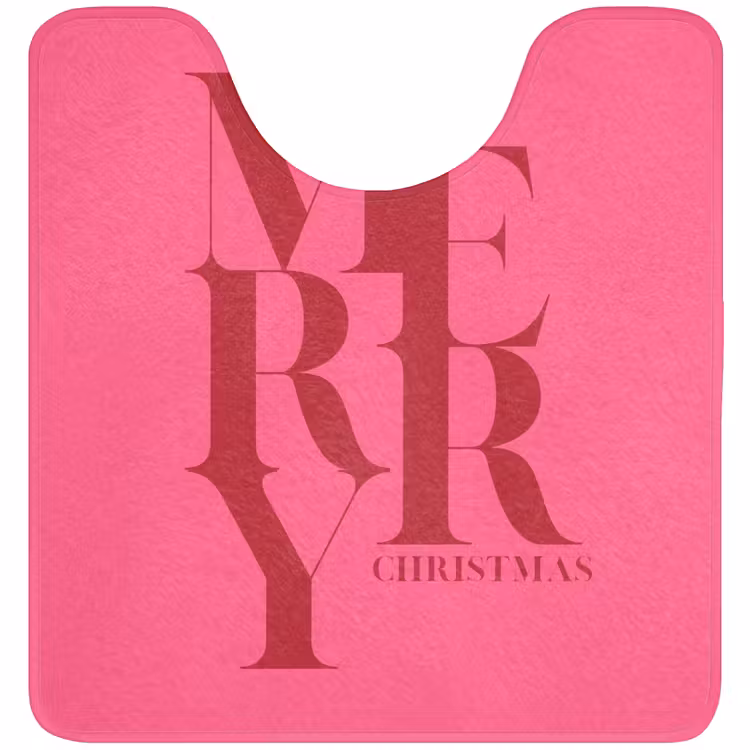 WC Vorleger - Merry – Text – Weihnachten – Rosa — 1