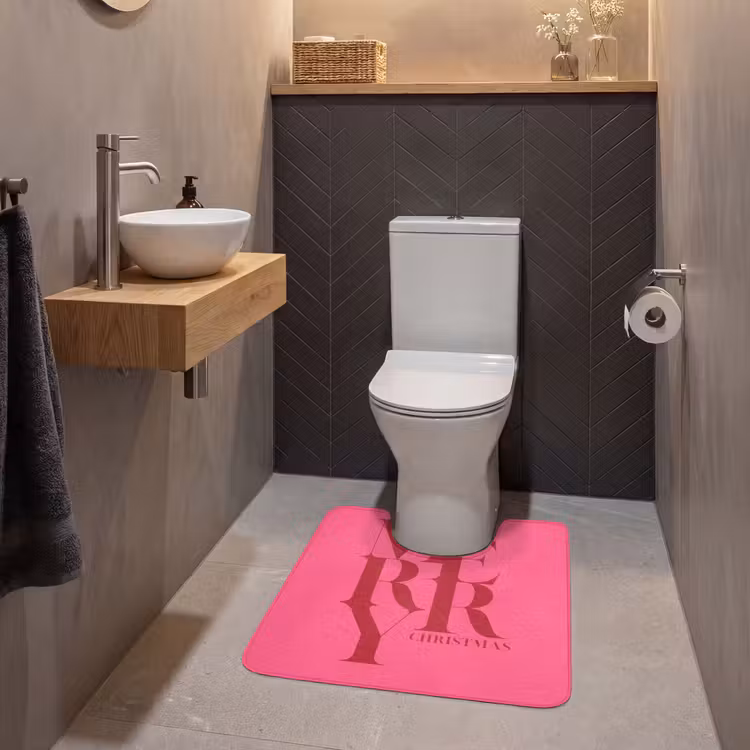 WC Vorleger - Merry – Text – Weihnachten – Rosa — 2