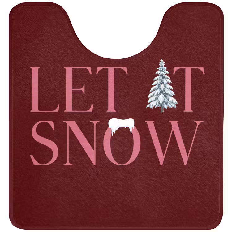 WC Vorleger - Text – Weihnachten – Schnee – Rosa — 1