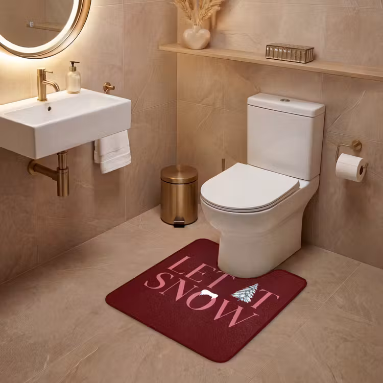 WC Vorleger - Text – Weihnachten – Schnee – Rosa — 4