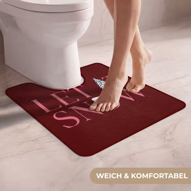 WC Vorleger - Text – Weihnachten – Schnee – Rosa — 5
