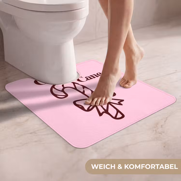 WC Vorleger - Weihnachten – Süßigkeiten – Text – Braun – Rosa — 5