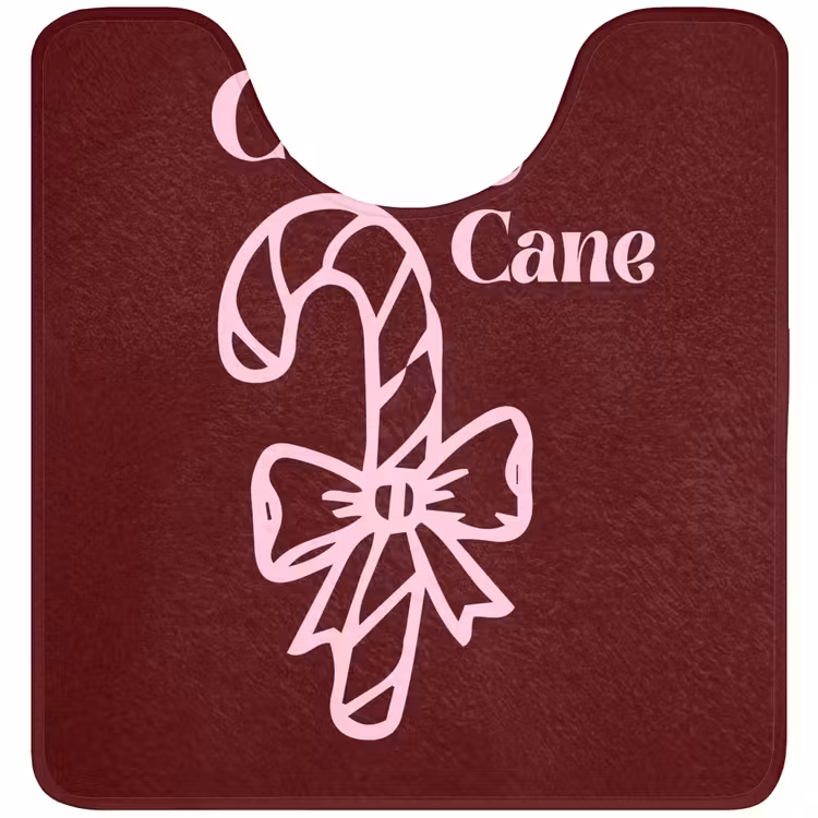WC Vorleger - Weihnachten – Süßigkeiten – Text – Rosa — 1