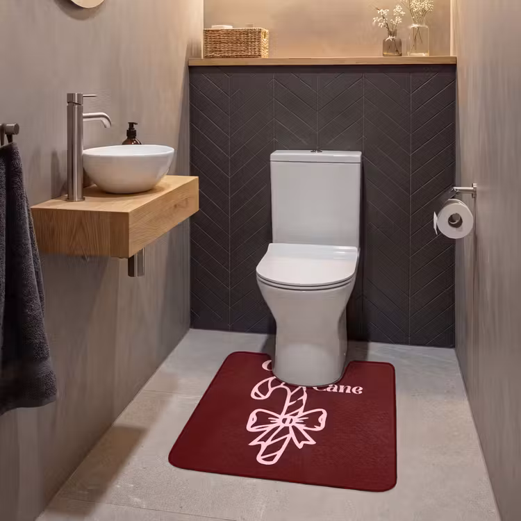 WC Vorleger - Weihnachten – Süßigkeiten – Text – Rosa — 2