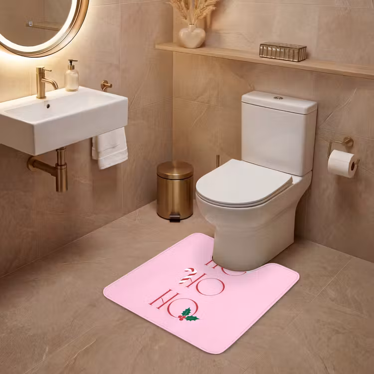 WC Vorleger - Weihnachten – Text – Rosa – Illustration — 4