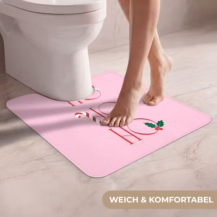 WC Vorleger - Weihnachten – Text – Rosa – Illustration — 5