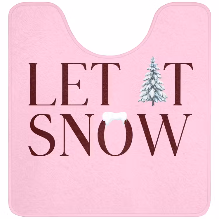 WC Vorleger - Weihnachten – Text – Schnee – Rosa — 1