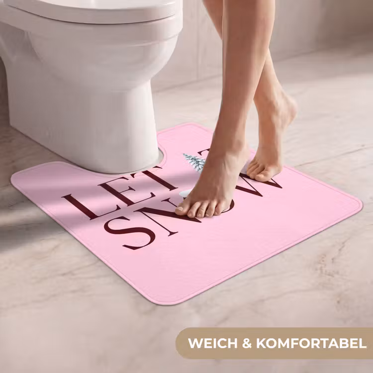 WC Vorleger - Weihnachten – Text – Schnee – Rosa — 5