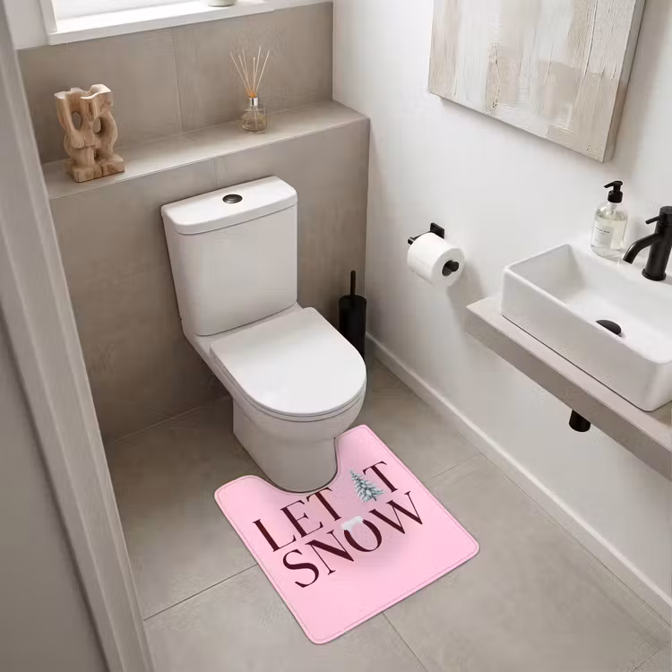 WC Vorleger - Weihnachten – Text – Schnee – Rosa — 6