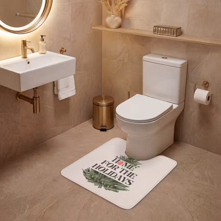 WC Vorleger - Weihnachten – Text – Weihnachtsbaum – Beige — 4
