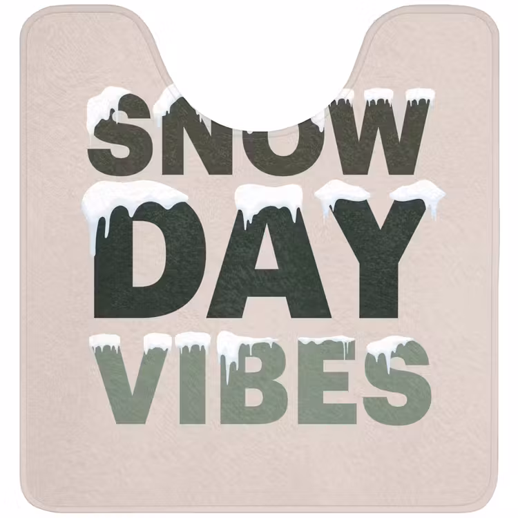 WC Vorleger - Schnee – Text – Weihnachten – Beige — 1