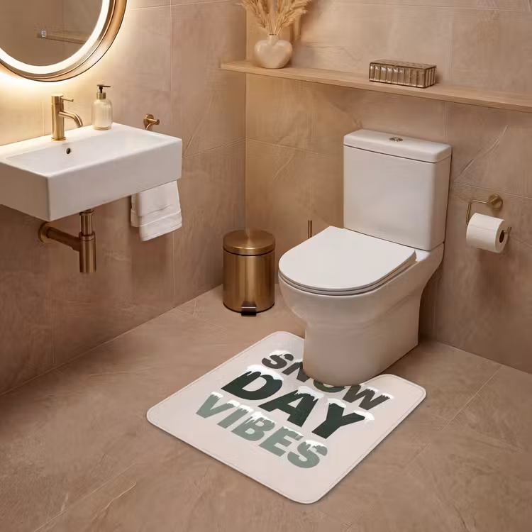 WC Vorleger - Schnee – Text – Weihnachten – Beige — 4