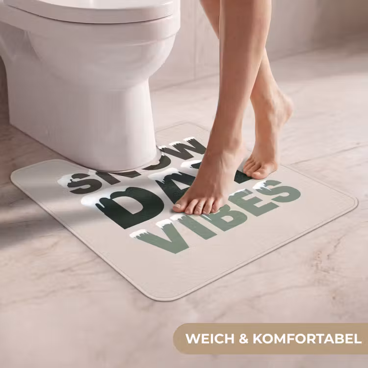 WC Vorleger - Schnee – Text – Weihnachten – Beige — 5