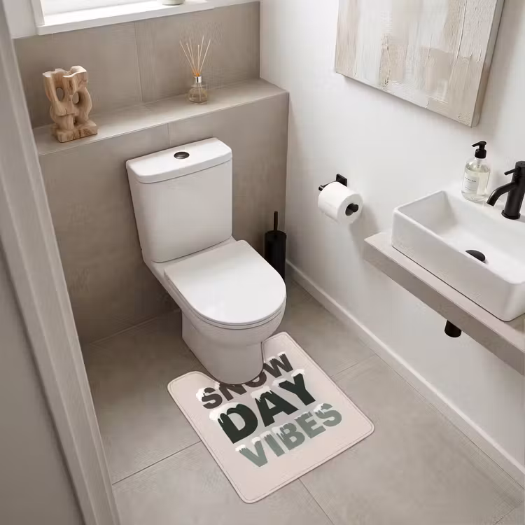 WC Vorleger - Schnee – Text – Weihnachten – Beige — 6