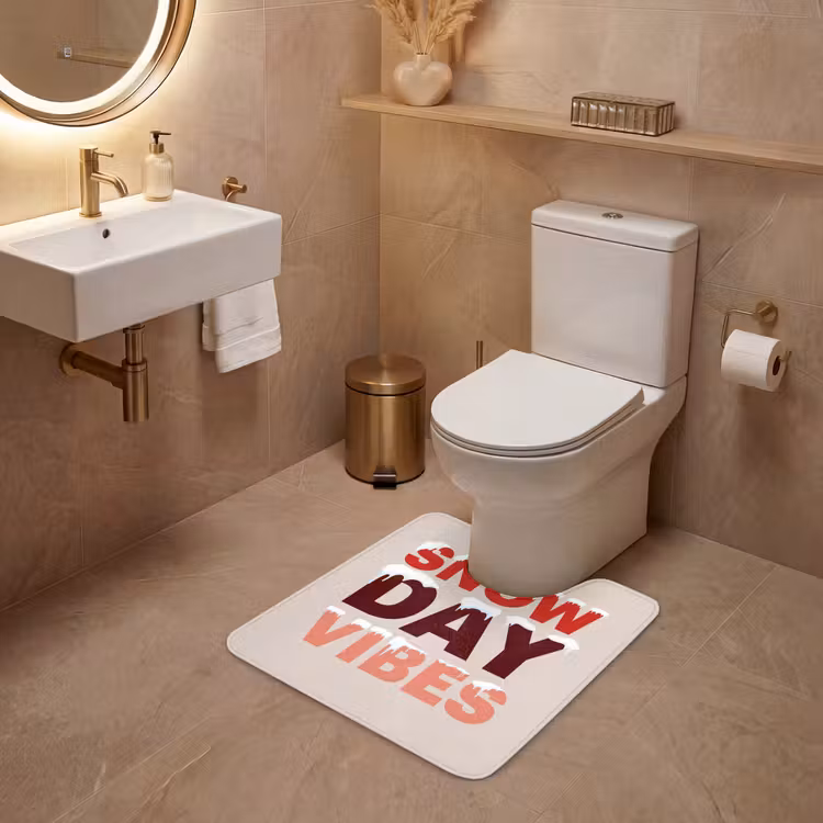 WC Vorleger - Schnee – Weihnachten – Text – Rot — 4
