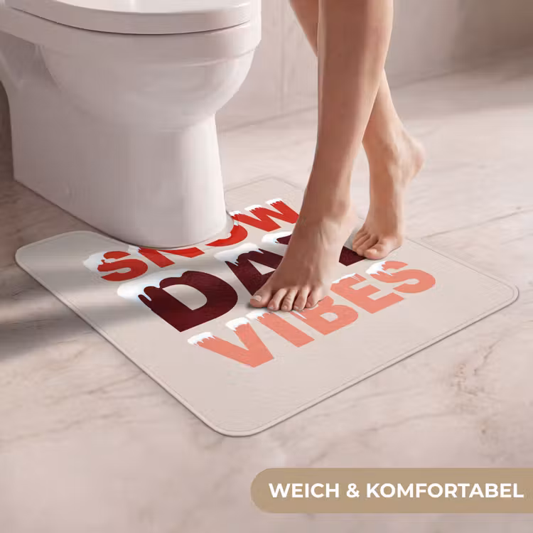 WC Vorleger - Schnee – Weihnachten – Text – Rot — 5