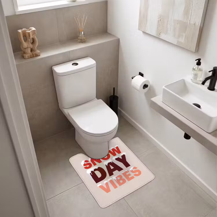 WC Vorleger - Schnee – Weihnachten – Text – Rot — 6