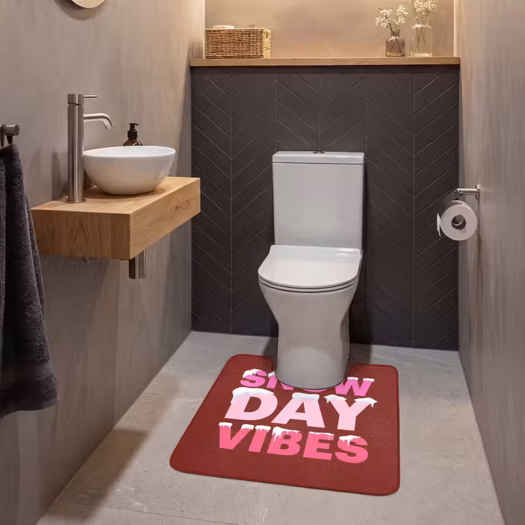 WC Vorleger - Weihnachten – Text – Schnee – Rot – Rosa — 2