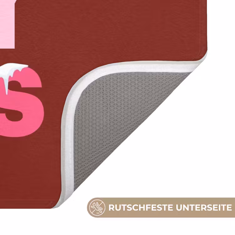 WC Vorleger - Weihnachten – Text – Schnee – Rot – Rosa — 3