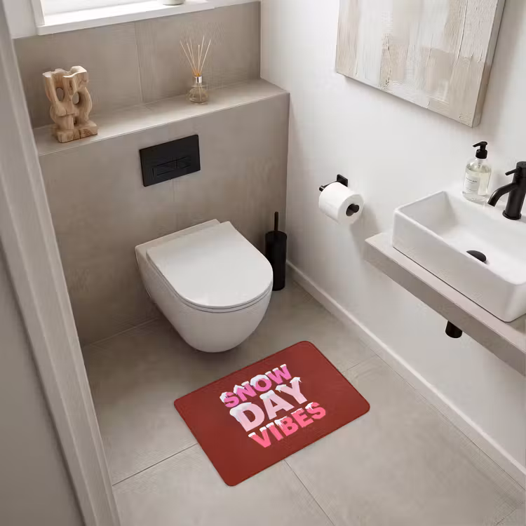 WC Vorleger - Weihnachten – Text – Schnee – Rot – Rosa — 6