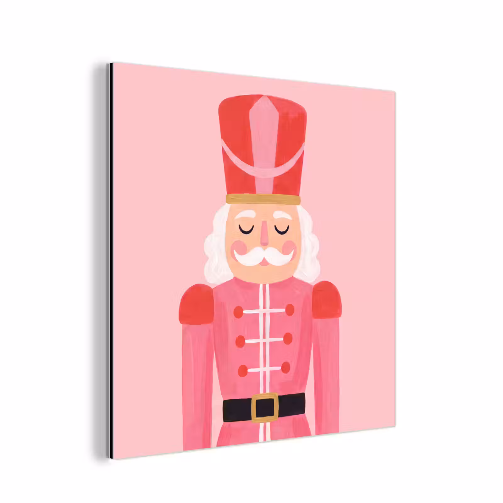 Alu-Dibond-Bild - Nussknacker – rosa Illustration — 1