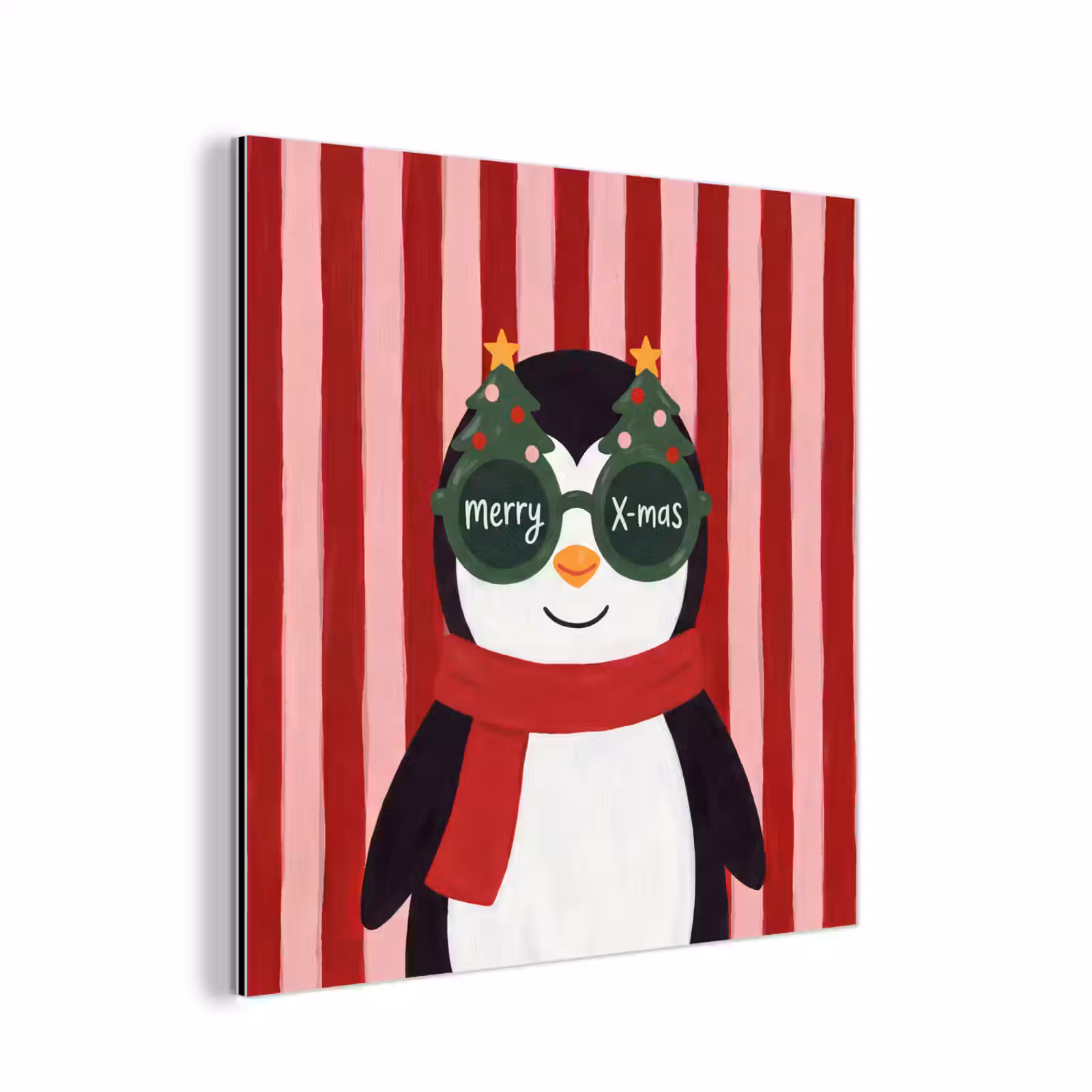 Alu-Dibond-Bild - Pinguin – Weihnachten – Illustration — 1