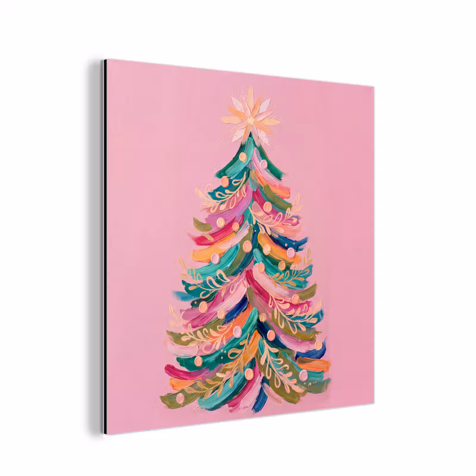 Alu-Dibond-Bild - Weihnachtsbaum – Abstrakt – Bunt — 1
