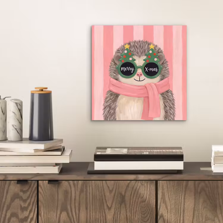 Alu-Dibond-Bild - Igel – Weihnachten – Illustration — 2