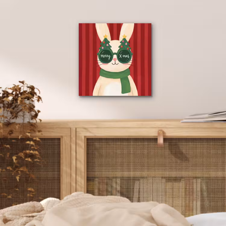 Alu-Dibond-Bild - Kaninchen – Weihnachten – Tiere — 4