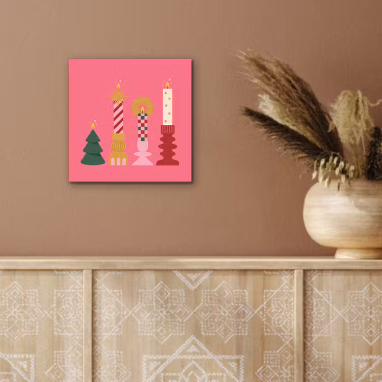 Alu-Dibond-Bild - Kerzen – Party – Rosa — 5