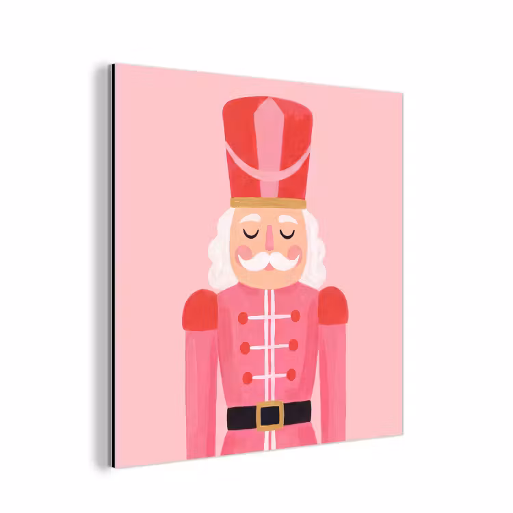 Alu-Dibond-Bild - Nussknacker – rosa Illustration — 1