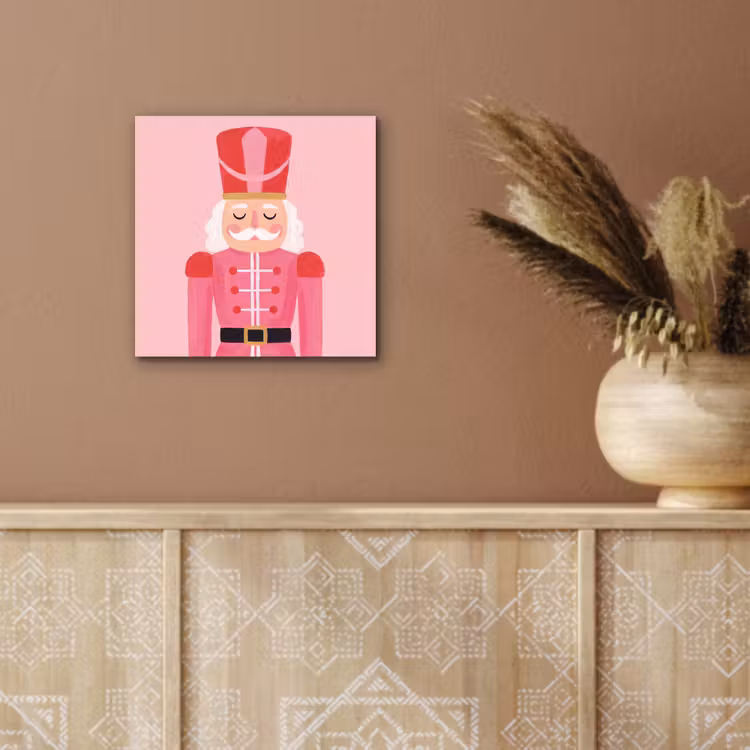 Alu-Dibond-Bild - Nussknacker – rosa Illustration — 5
