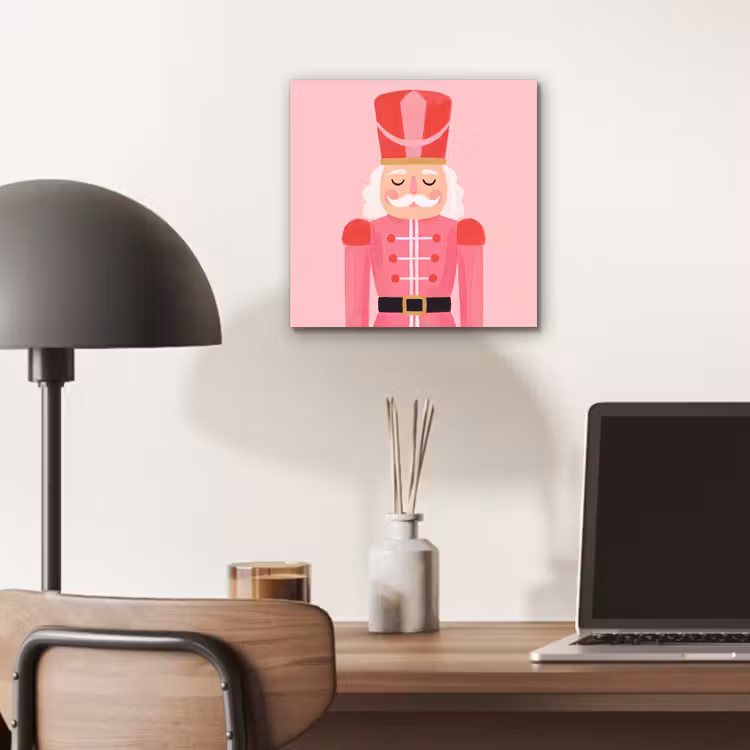 Alu-Dibond-Bild - Nussknacker – rosa Illustration — 6
