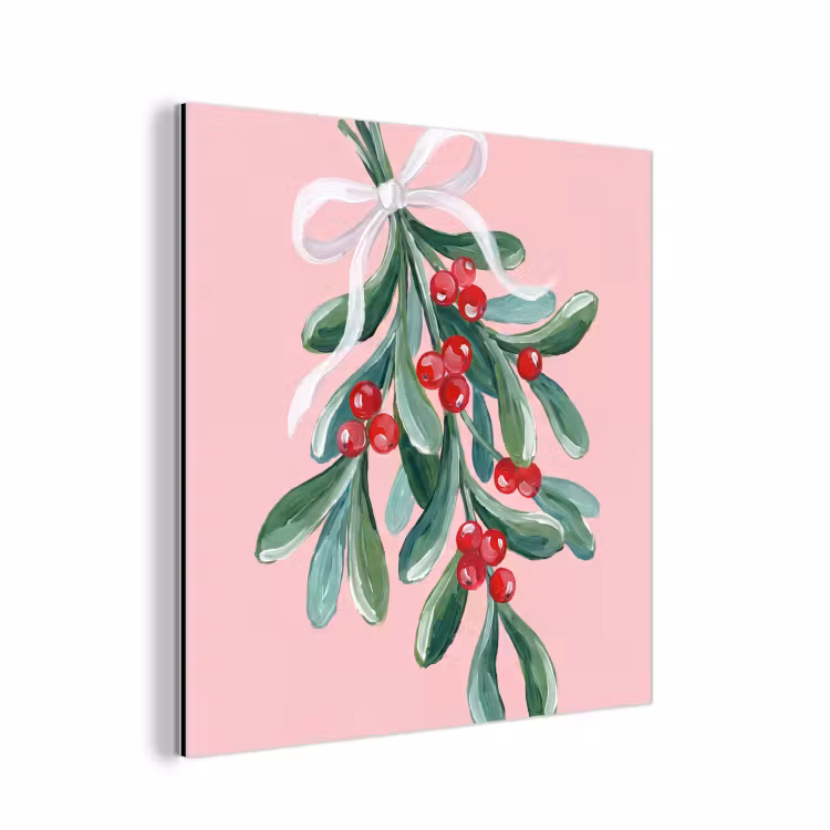 Alu-Dibond-Bild - Pflanze – Weihnachten – Rosa — 1