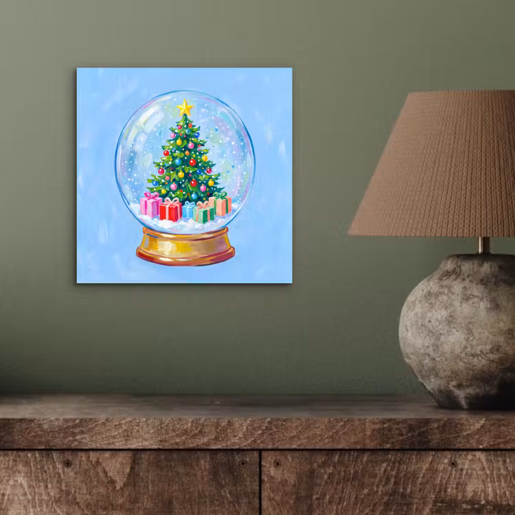 Alu-Dibond-Bild - Schneekugel – Weihnachten – Geschenke — 3