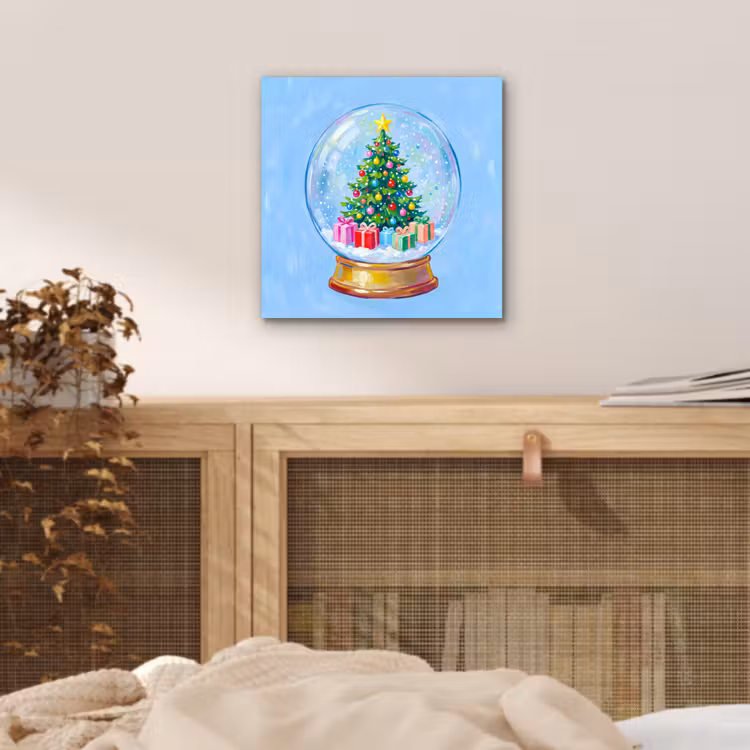 Alu-Dibond-Bild - Schneekugel – Weihnachten – Geschenke — 4