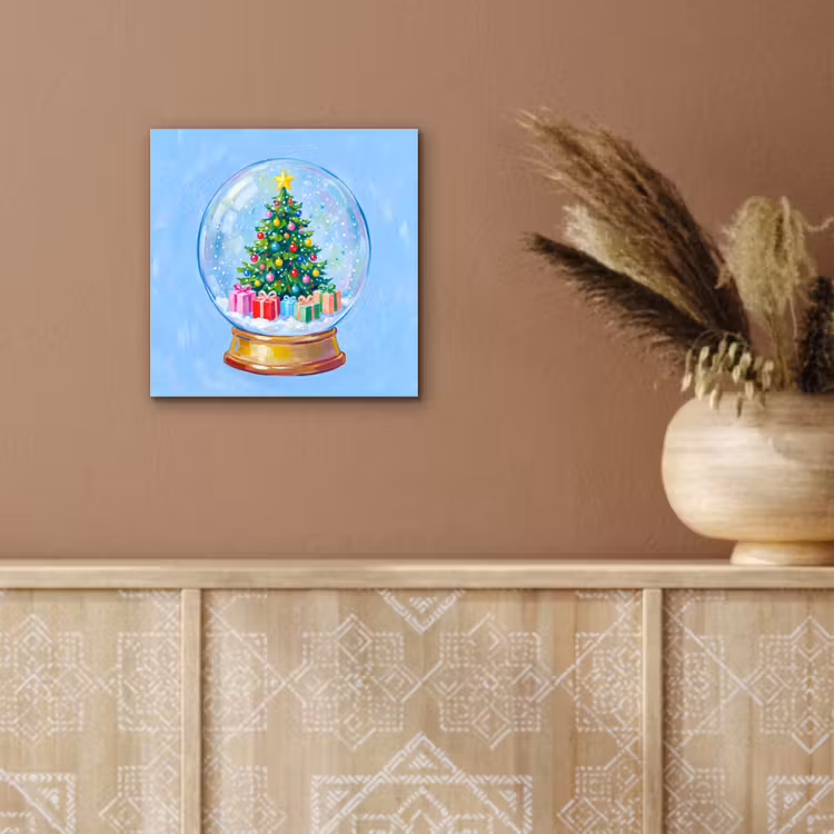 Alu-Dibond-Bild - Schneekugel – Weihnachten – Geschenke — 5