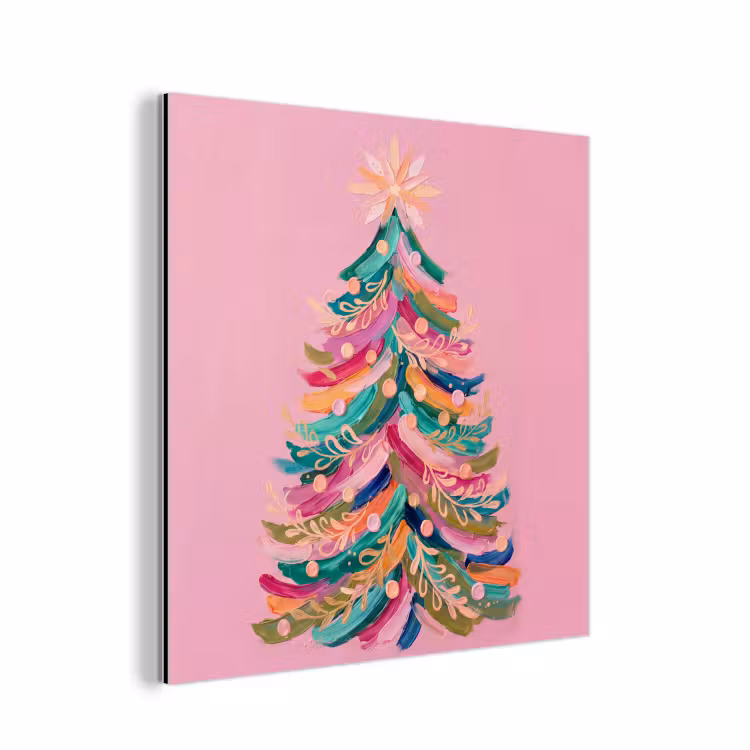 Alu-Dibond-Bild - Weihnachtsbaum – Abstrakt – Bunt — 1