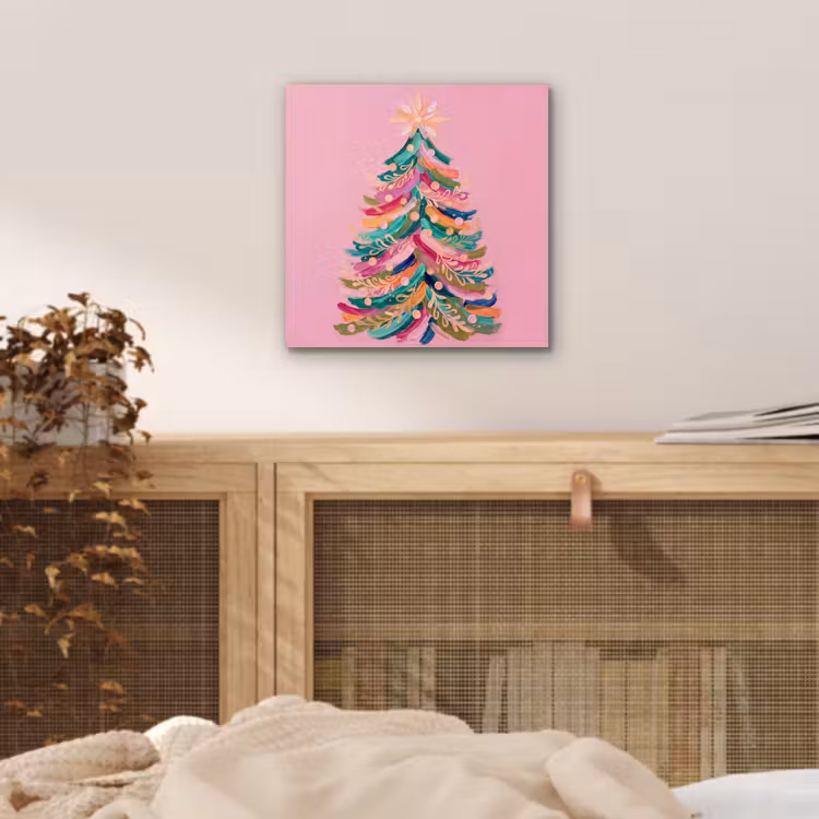 Alu-Dibond-Bild - Weihnachtsbaum – Abstrakt – Bunt — 4