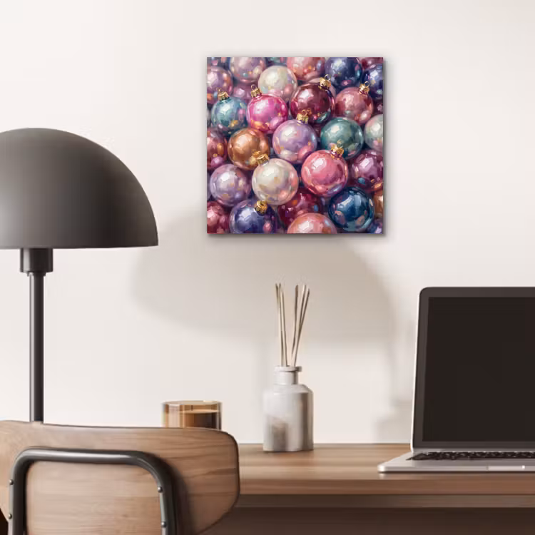 Alu-Dibond-Bild - Weihnachtsdekoration – Bunt – Festlich — 6