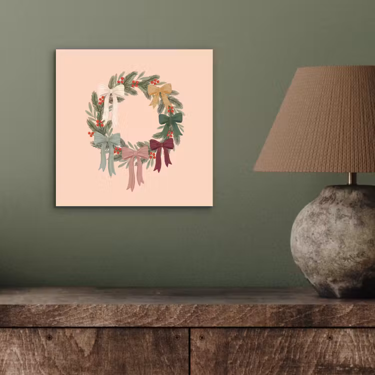 Alu-Dibond-Bild - Weihnachtskranz – Schleifen – Weihnachten — 3