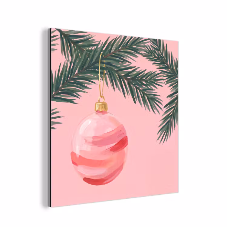 Alu-Dibond-Bild - Weihnachtskugel – Rosa – Weihnachten — 1