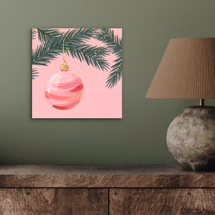 Alu-Dibond-Bild - Weihnachtskugel – Rosa – Weihnachten — 3