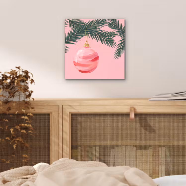 Alu-Dibond-Bild - Weihnachtskugel – Rosa – Weihnachten — 4