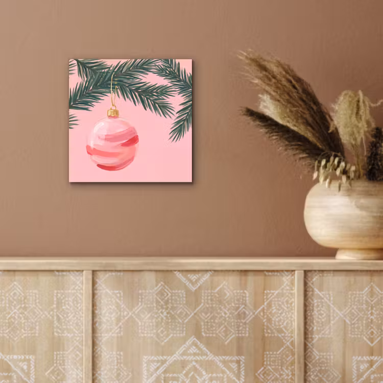 Alu-Dibond-Bild - Weihnachtskugel – Rosa – Weihnachten — 5
