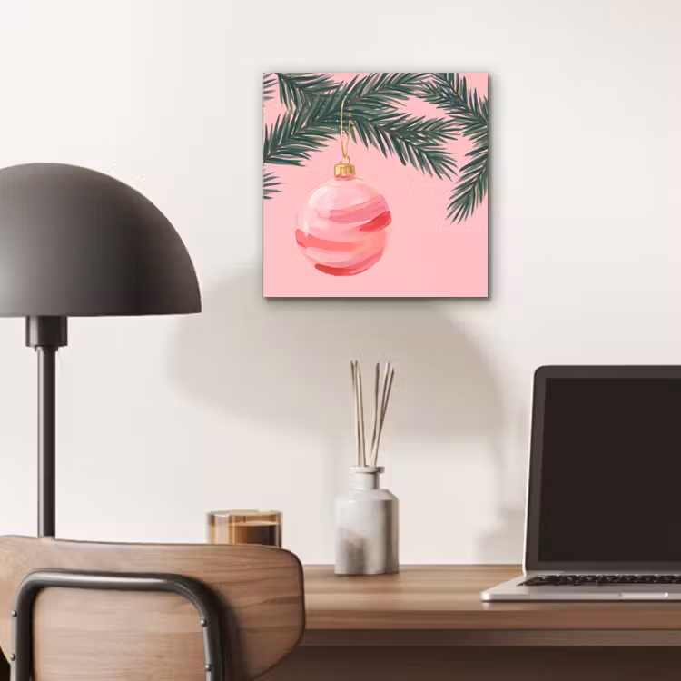 Alu-Dibond-Bild - Weihnachtskugel – Rosa – Weihnachten — 6