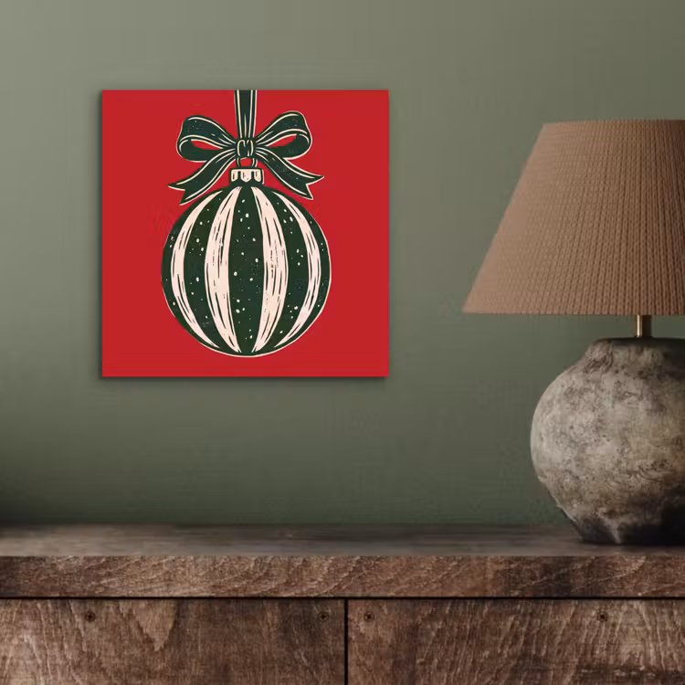 Alu-Dibond-Bild - Weihnachtskugel – Weihnachten – Rot — 3