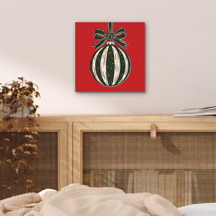 Alu-Dibond-Bild - Weihnachtskugel – Weihnachten – Rot — 4