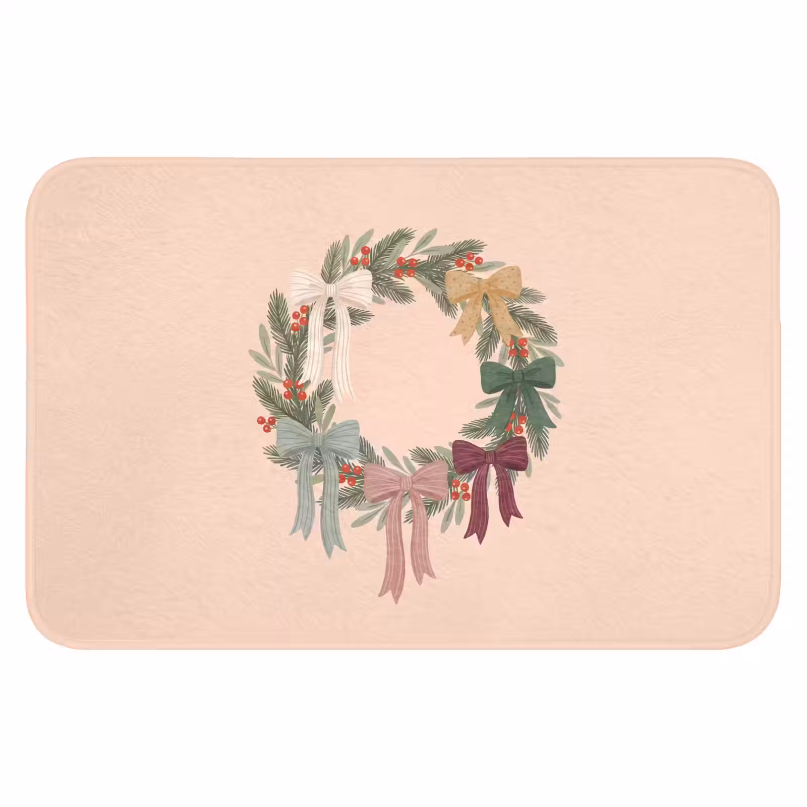 Badematte - Weihnachtskranz – Schleifen – Weihnachten — 1